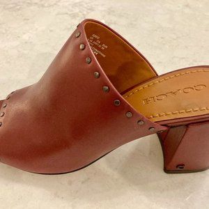 NWT Coach Alexis Leather Mule Wine 9B